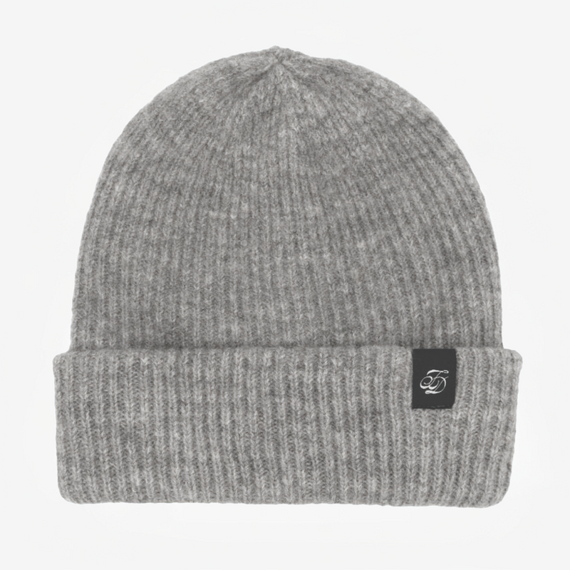 Marl Ribbed Beanie - Grey