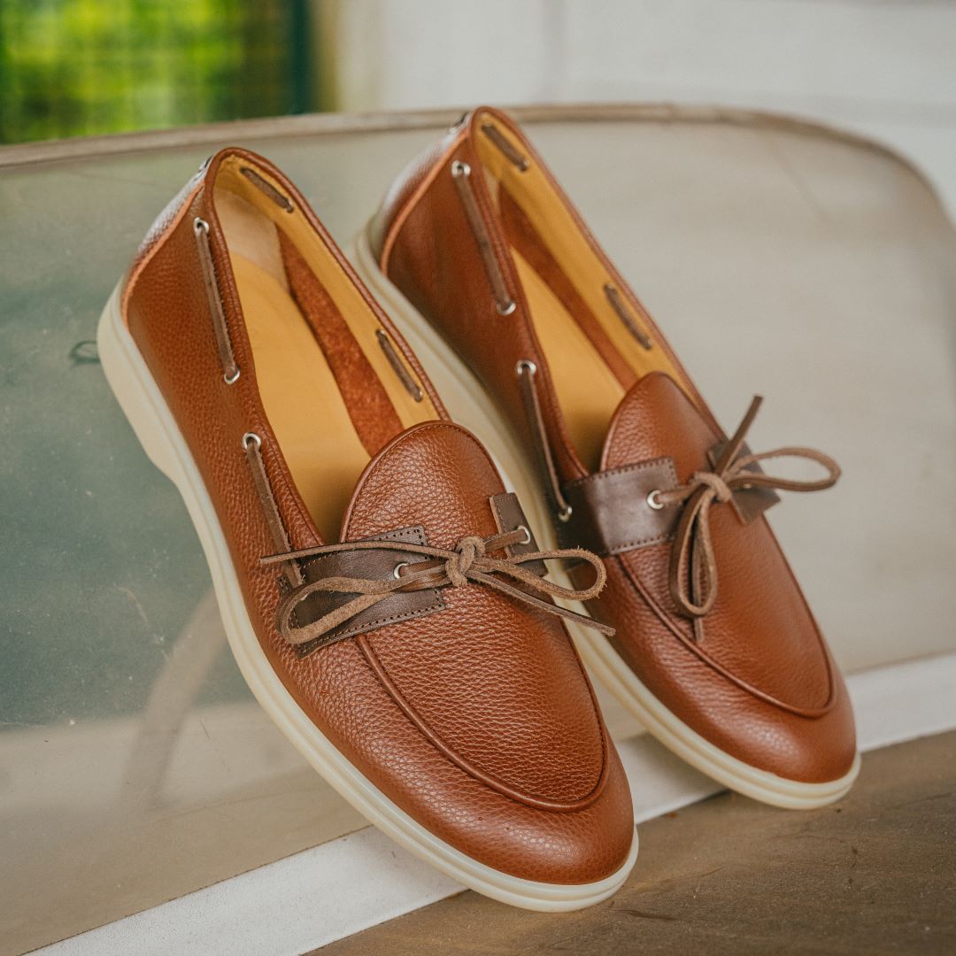 Men's Brown Pebbled Leather Barca Yacht Loafer