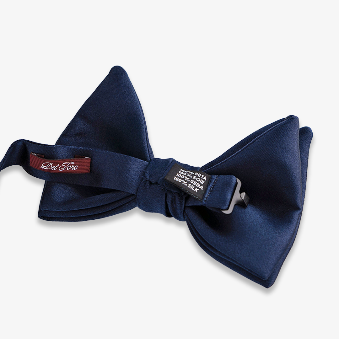 Satin Butterfly Bow Tie - Midnight Navy