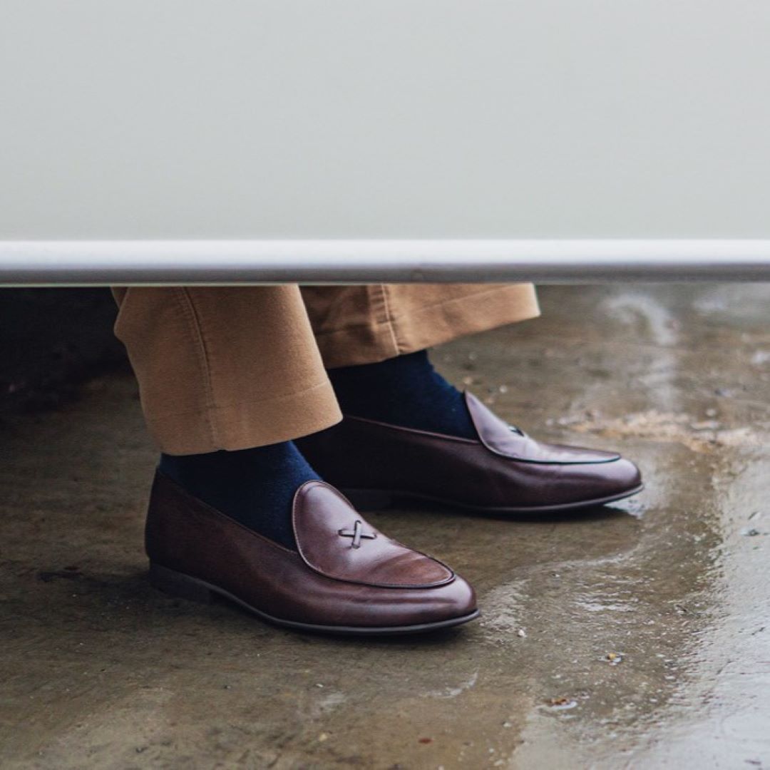 Ribbed Loop Sock - Navy
