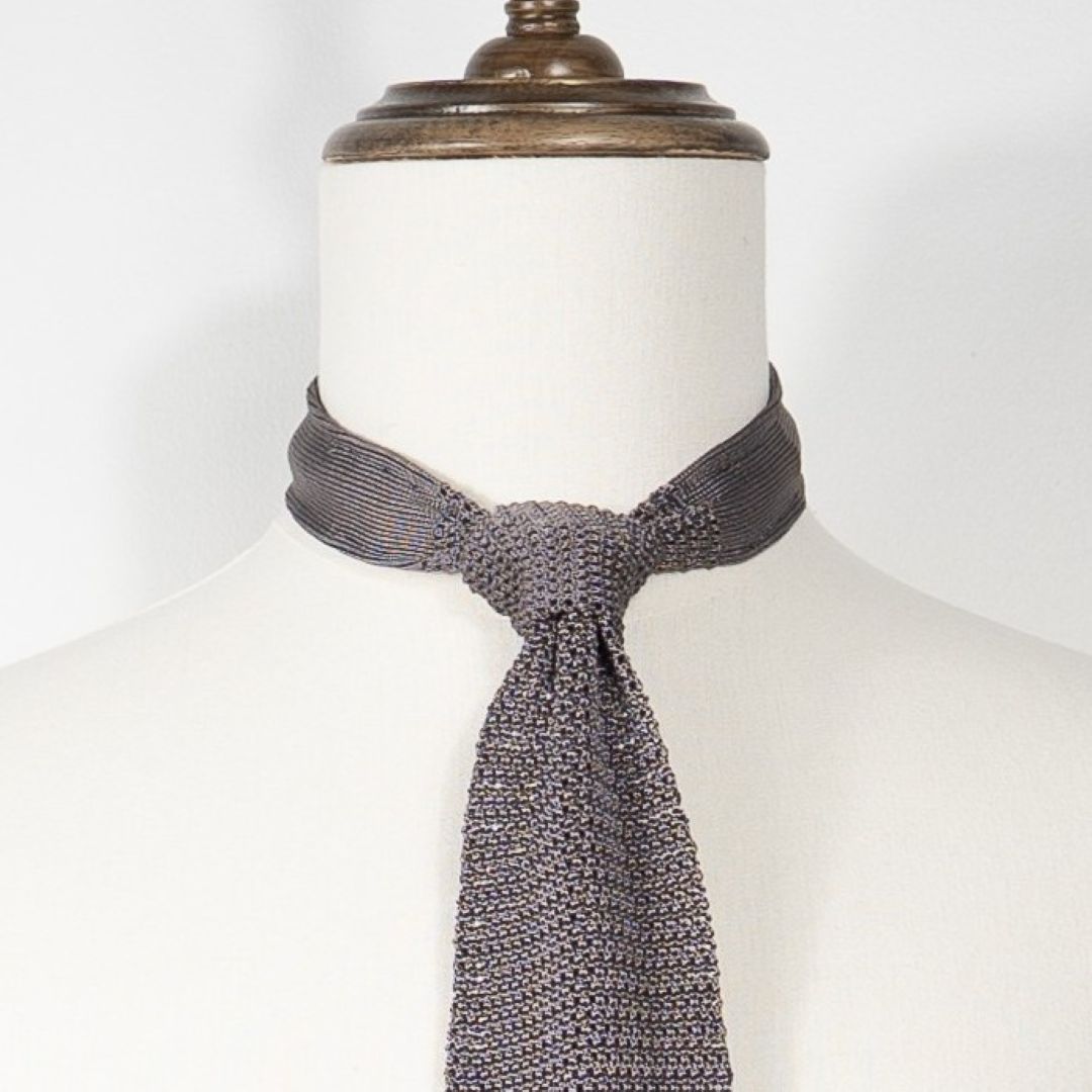 Silk Knit Tie - Light Grey