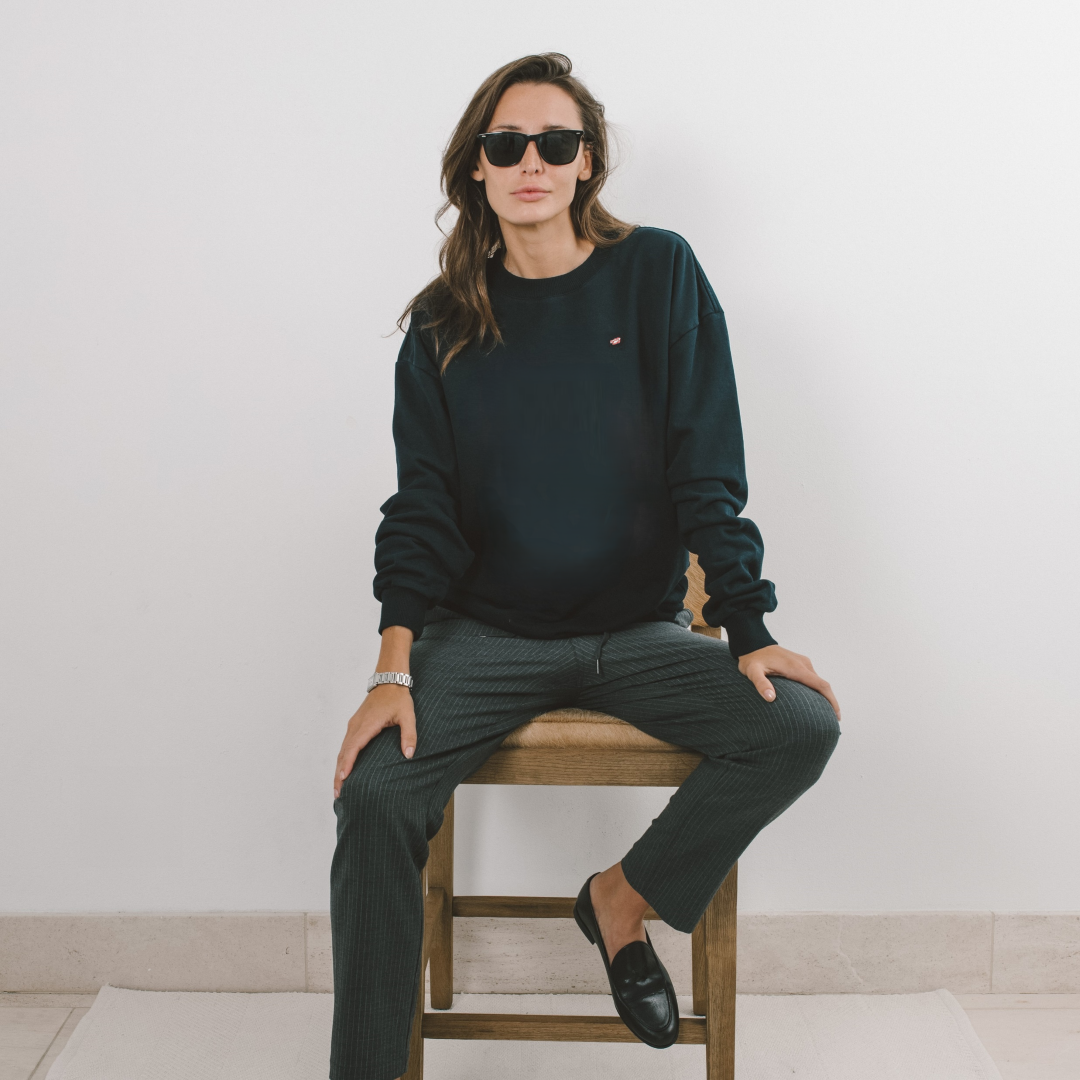 Women's Retro Gym Crewneck Sweatshirt - Navy