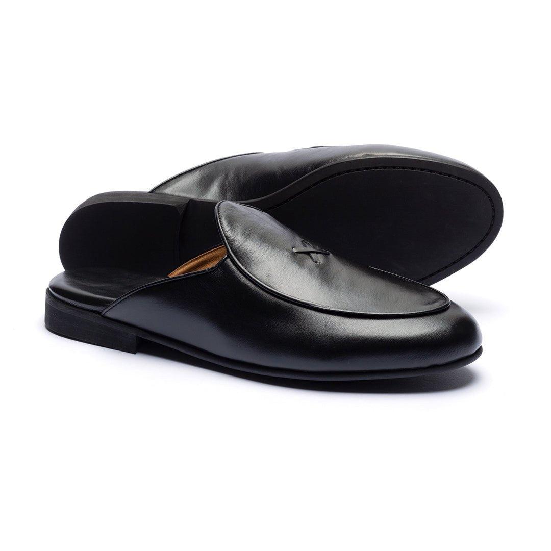 Women's Black Leather Milano Mule