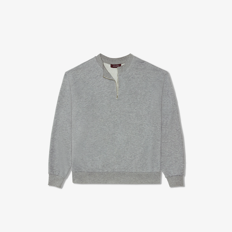 Women's Vintage Zip Crewneck Sweatshirt - Heather Grey