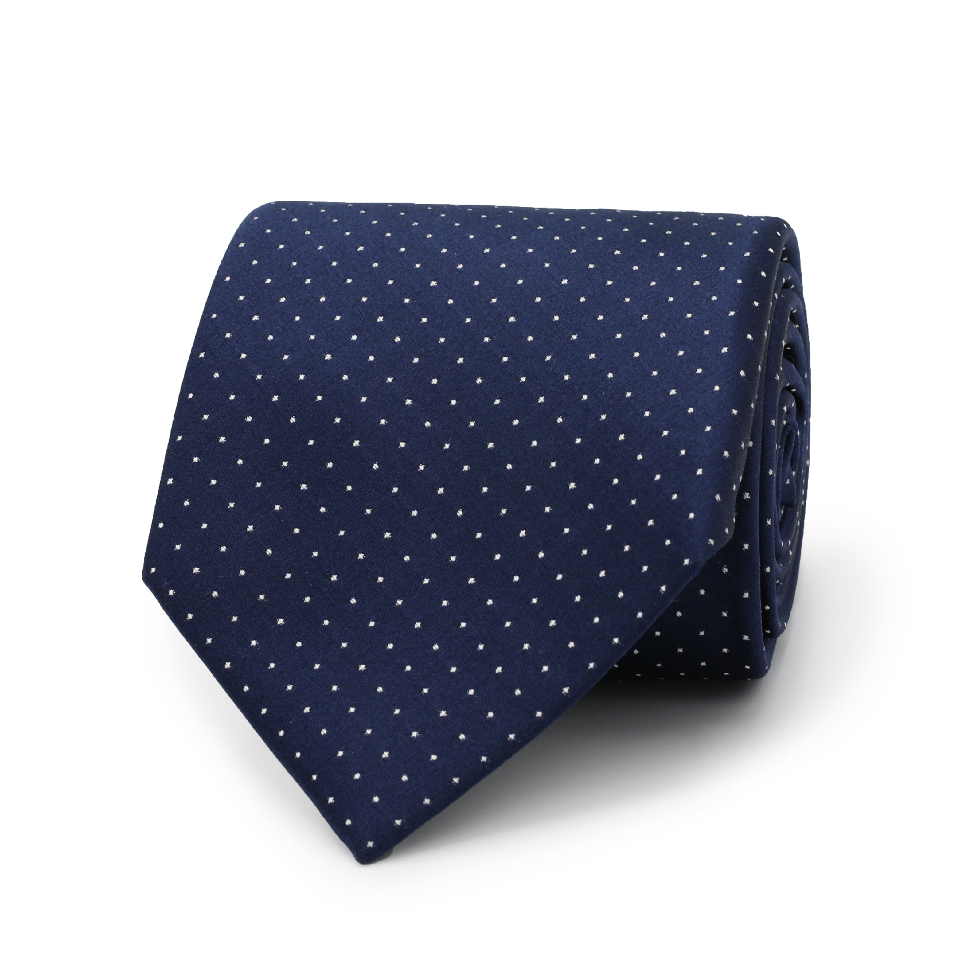 Satin Dot Tie - Navy