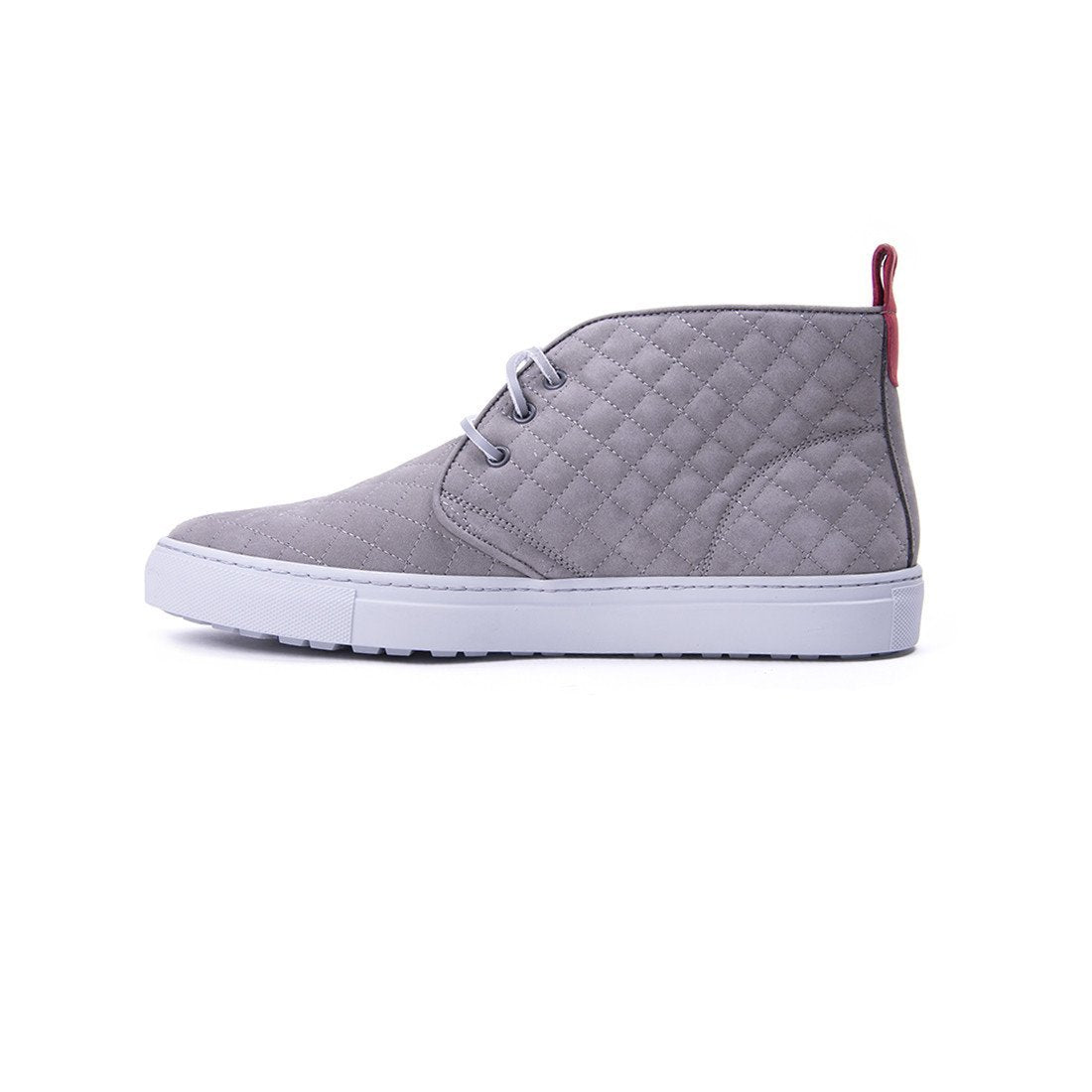 Men's Light Grey Quilted Suede Chukka Sneaker