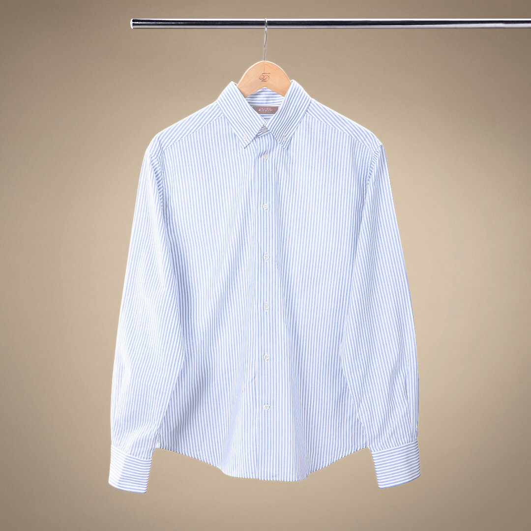 Button Down Shirt - Light Blue Stripe