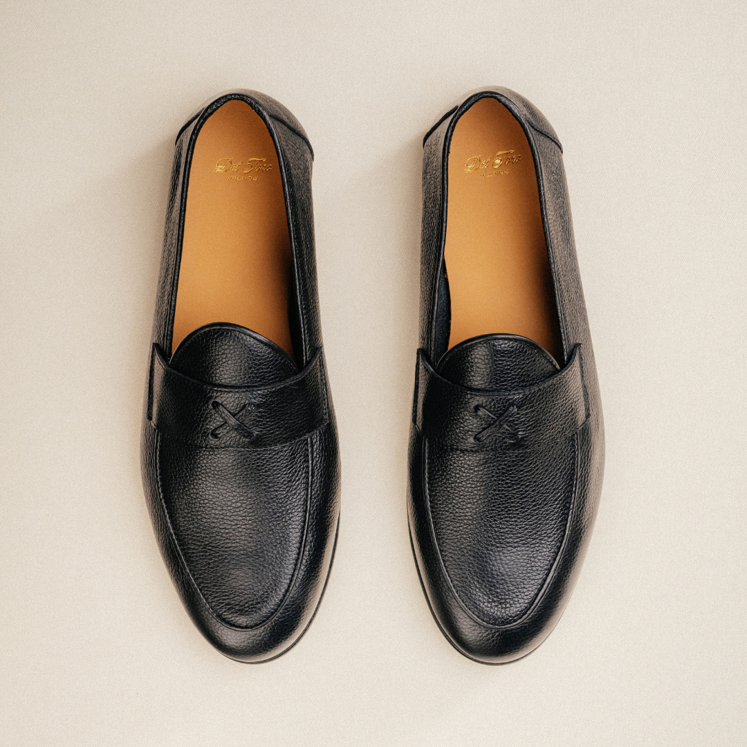 Men's Black Pebbled Leather Centesimo