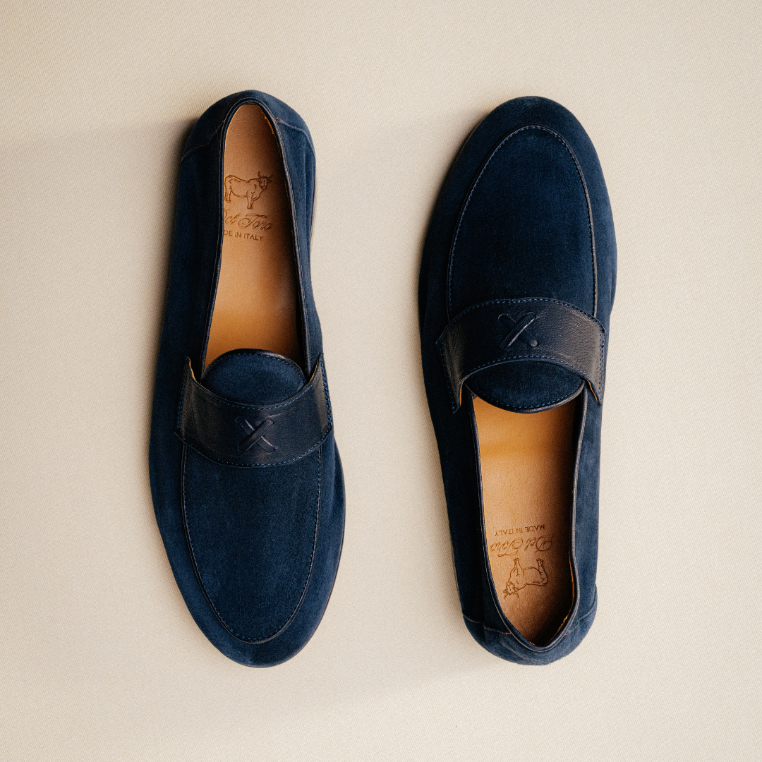 Men's Navy Suede Centesimo