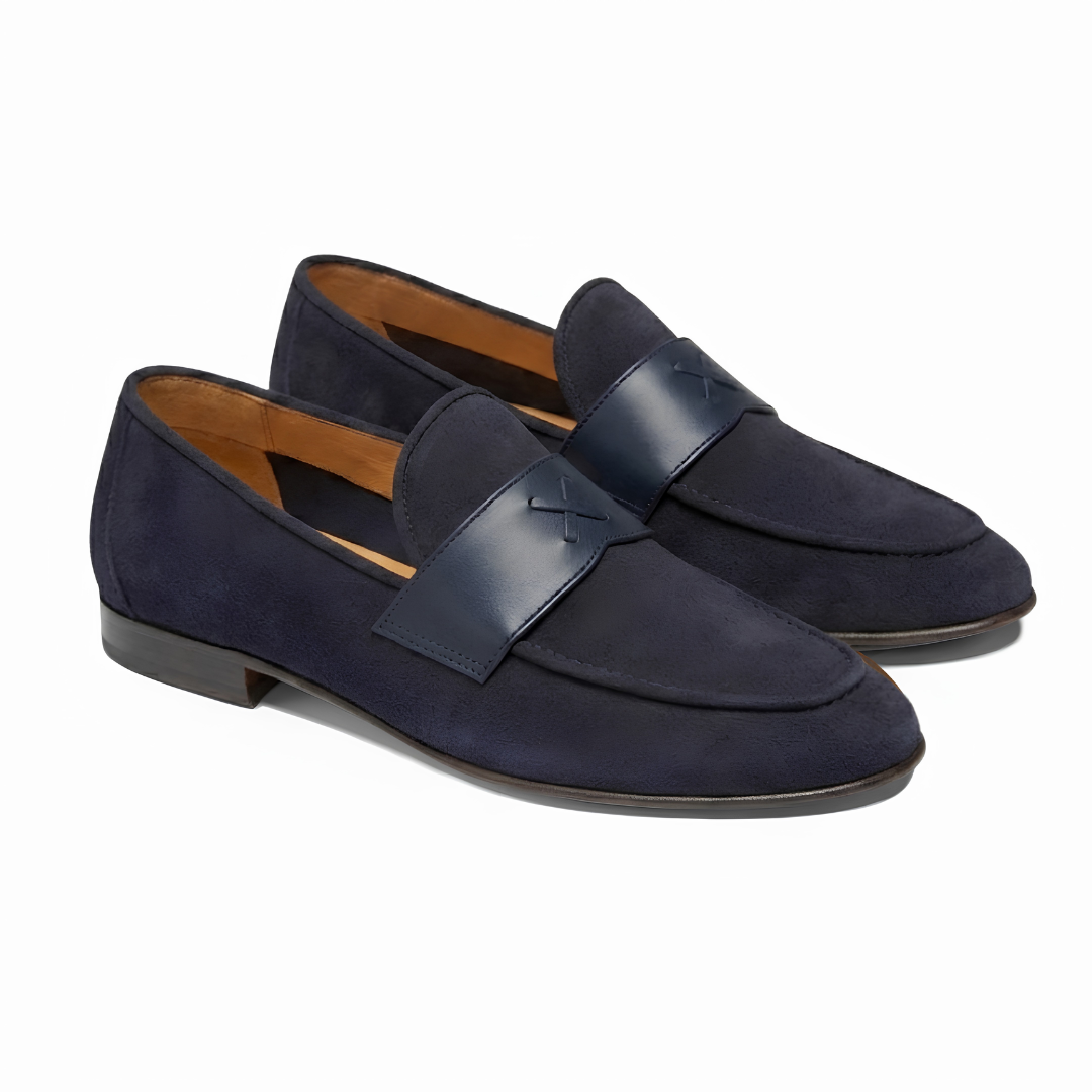 Men's Navy Suede Centesimo