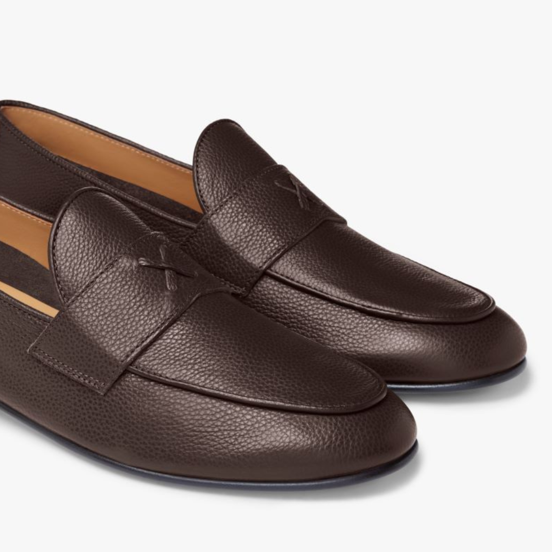 Men's Brown Pebbled Leather Centesimo