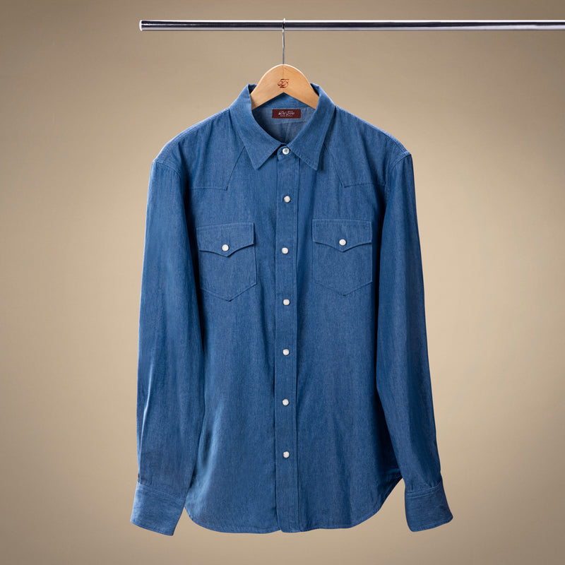 Western Shirt - Solid Blue