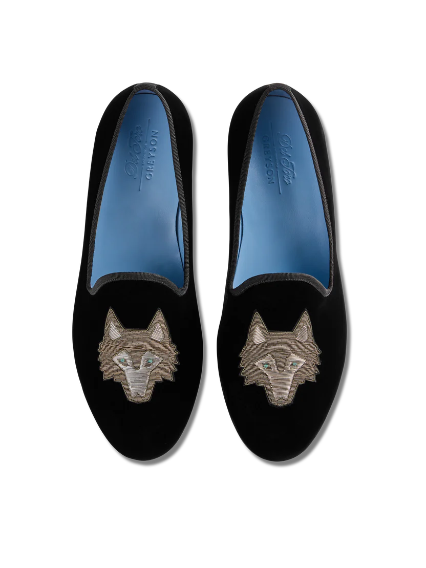 Greyson x Del Toro Men’s Icon Wolf Velvet Slipper