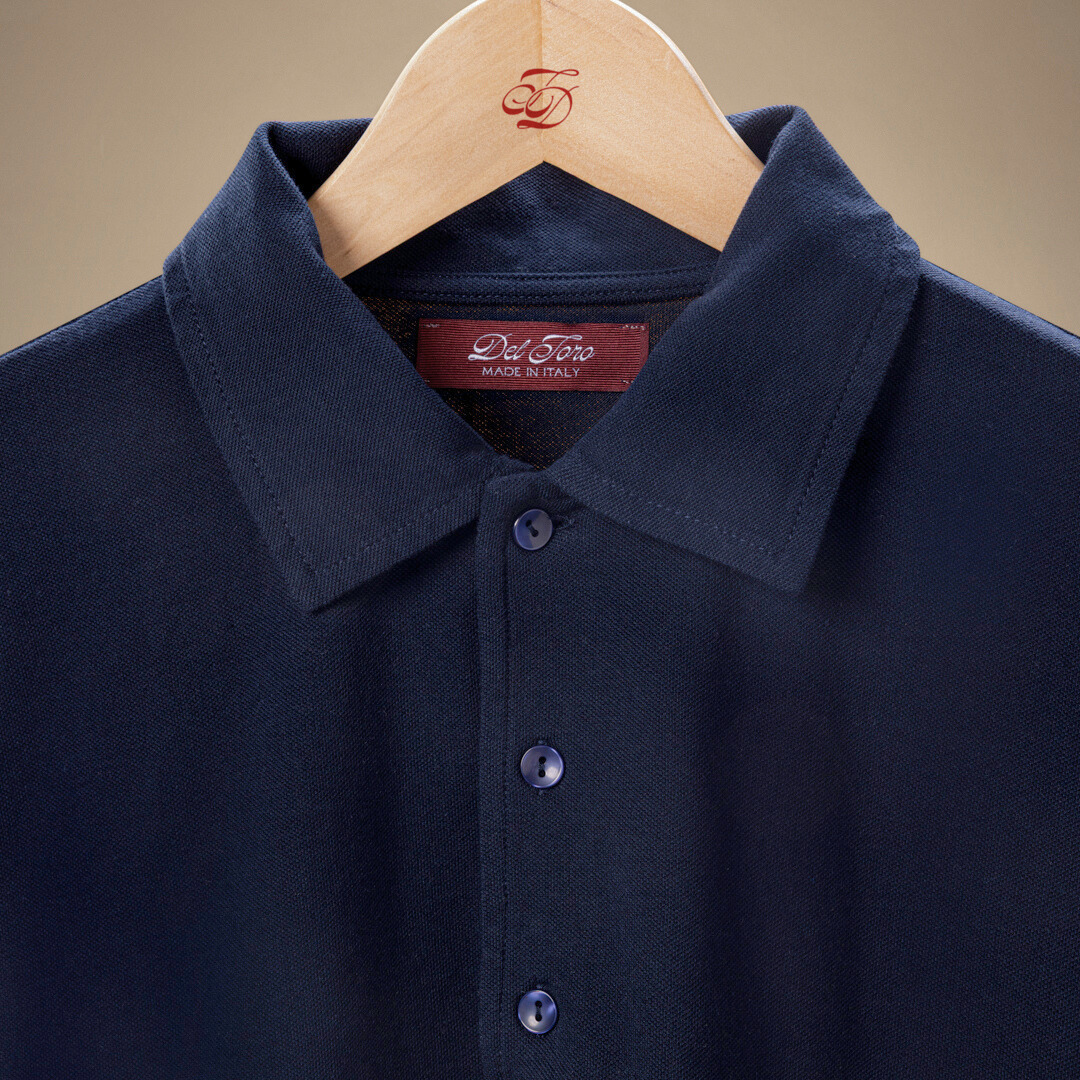 Long Sleeve Polo - Navy