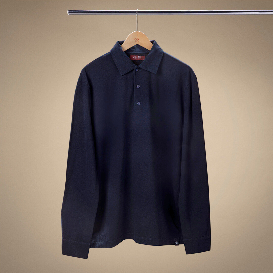 Long Sleeve Polo - Navy