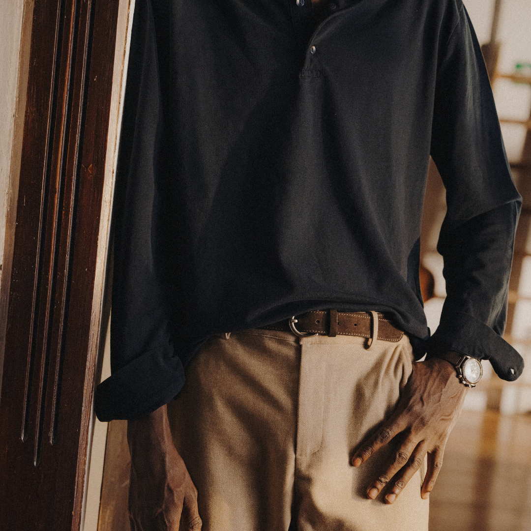 Long Sleeve Polo - Navy