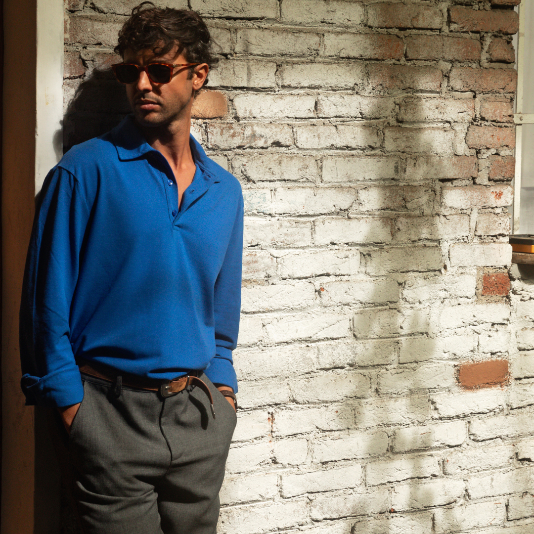 Long Sleeve Polo - Royal Blue