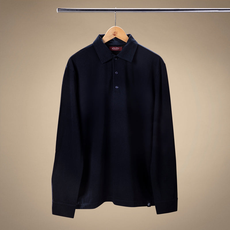 Long Sleeve Polo - Navy