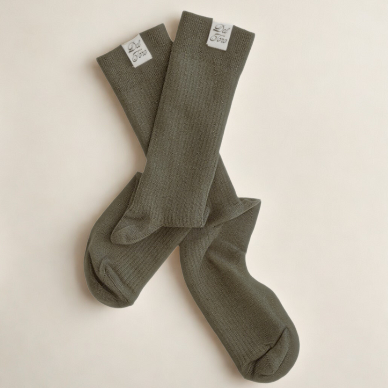 Ribbed Loop Sock - Olive