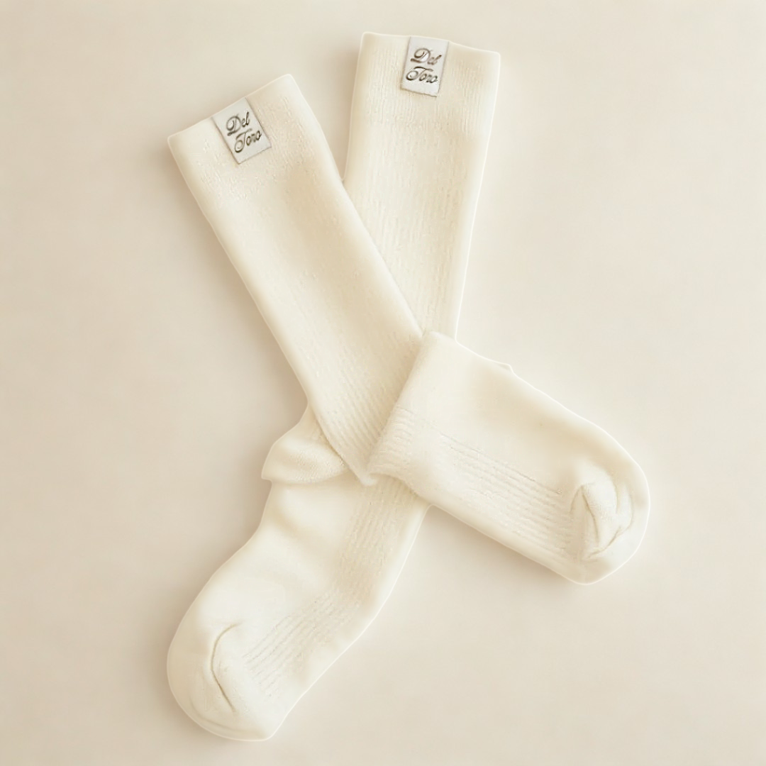 Ribbed Loop Sock - White