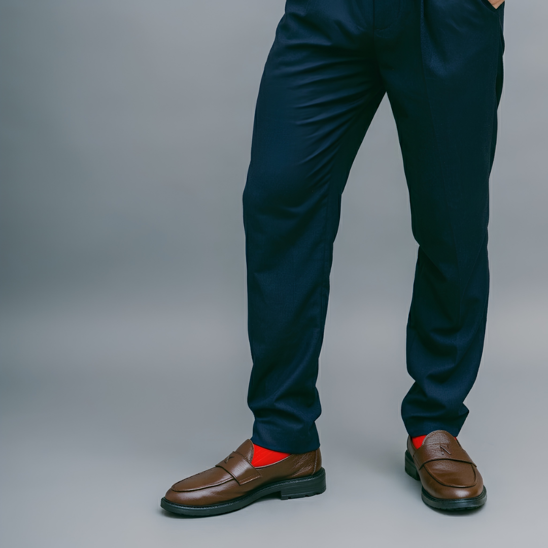 Men's Brown Pebbled Leather Lug Centesimo