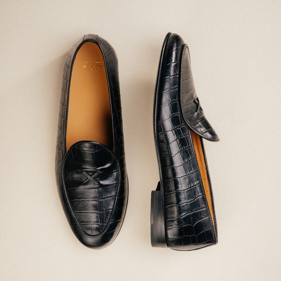 Men's Black Full Croc Milano Loafer