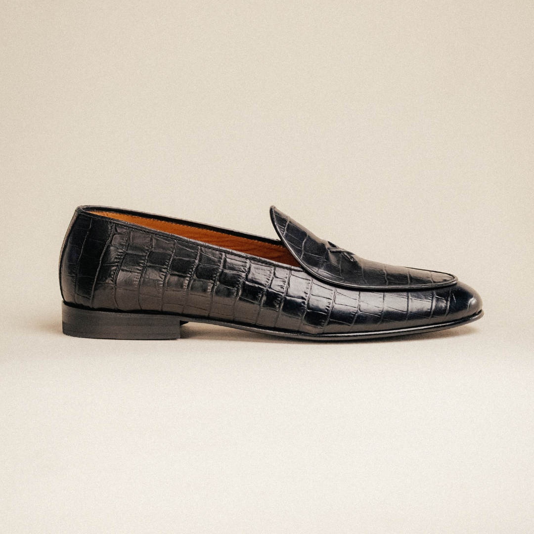 Men's Black Full Croc Milano Loafer