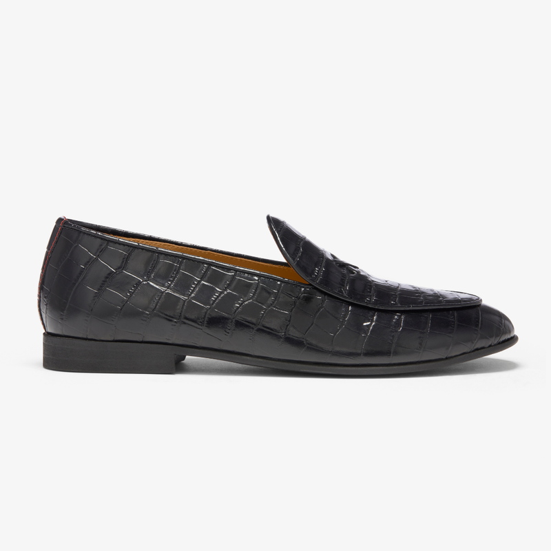 Men's Black Full Croc Milano Loafer