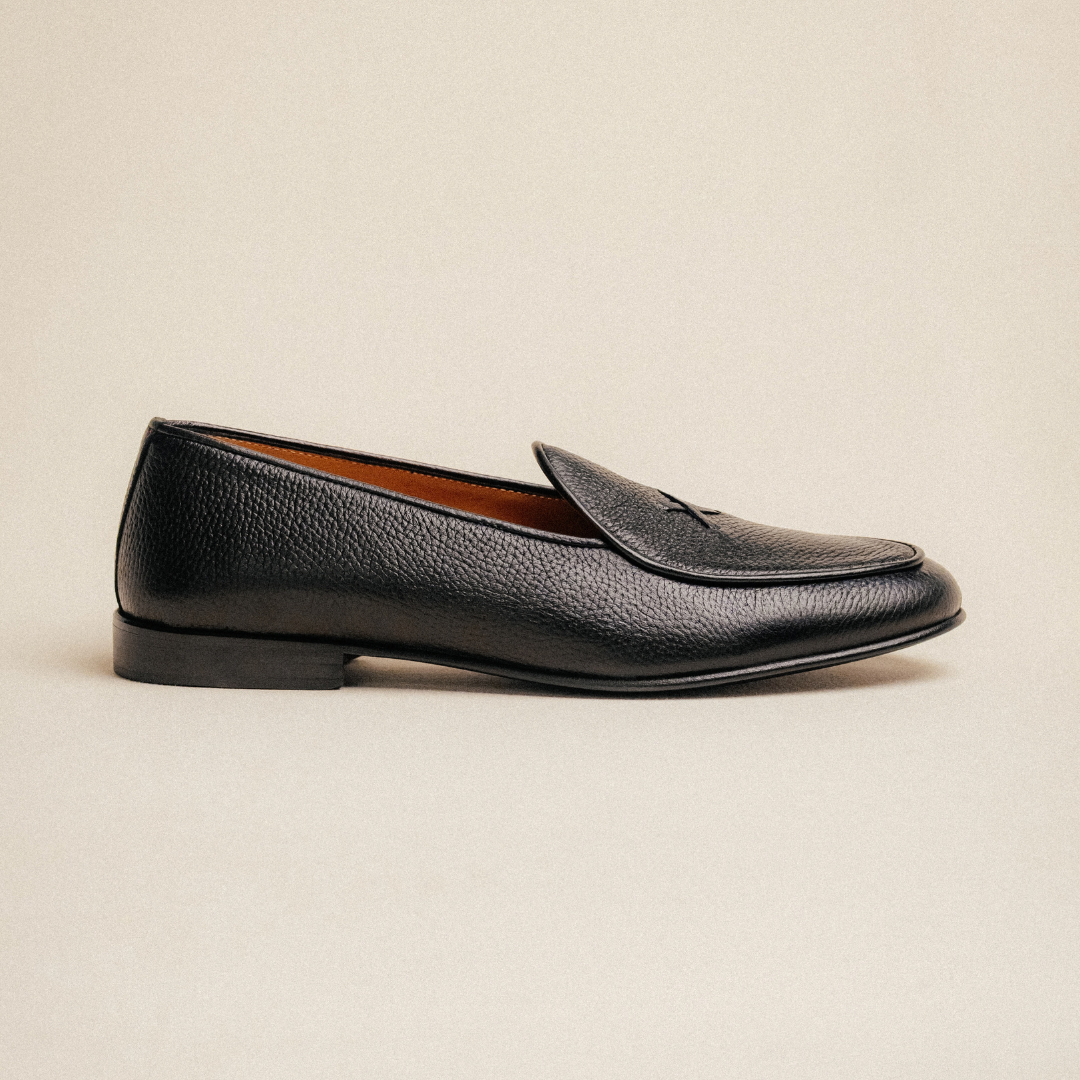 Men's Black Deerskin Milano Loafer