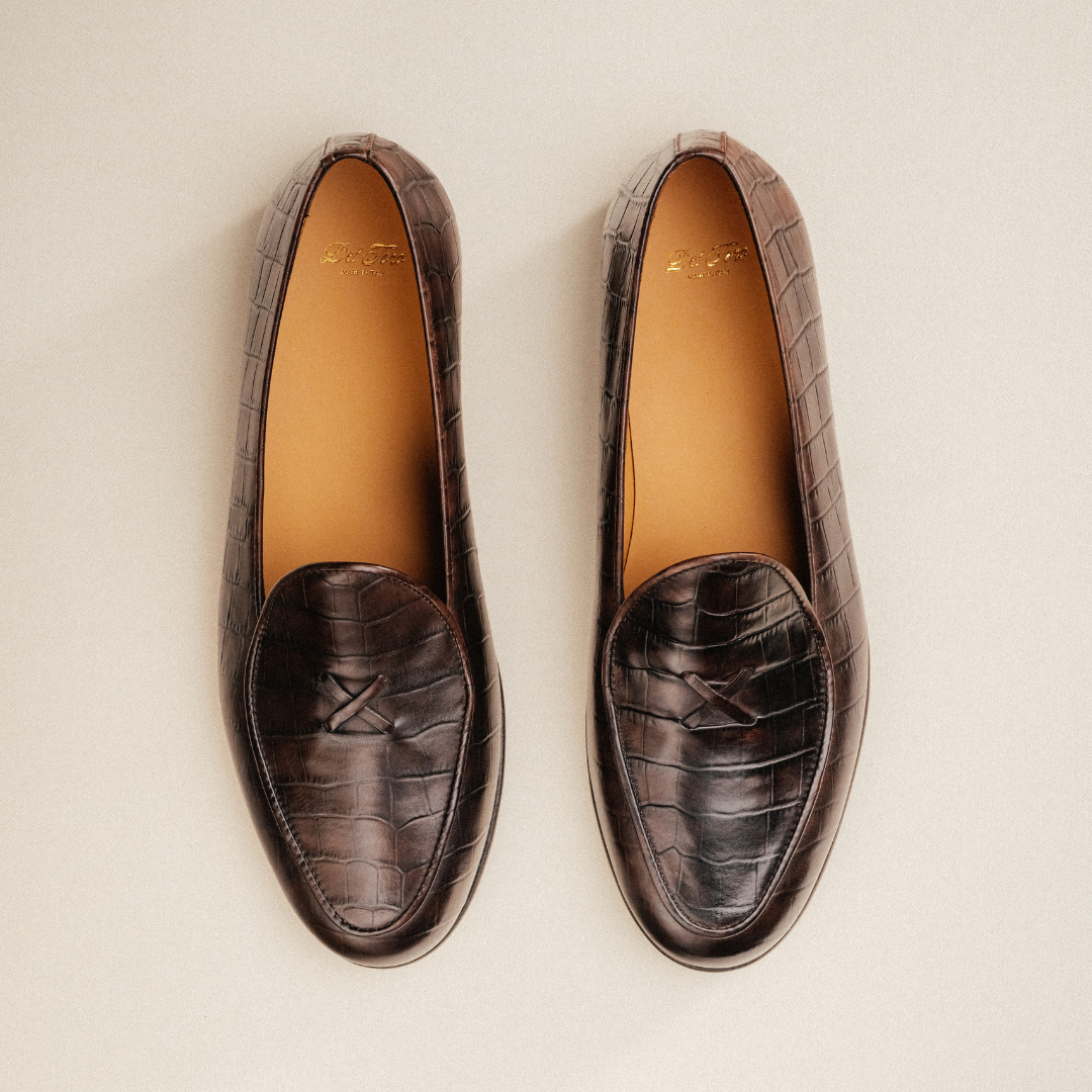 Men's Dark Brown Full Croc Milano Loafer