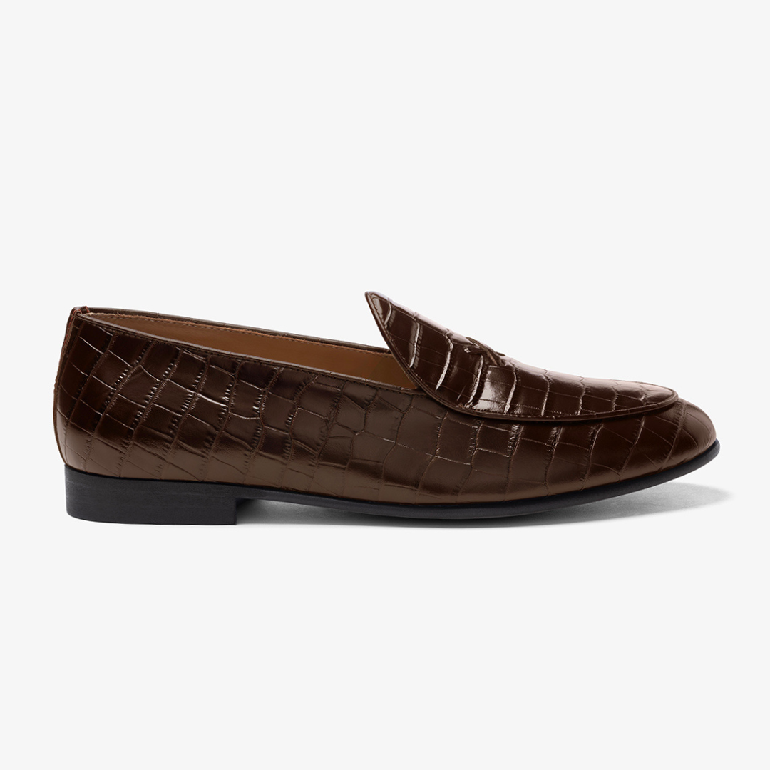 Men's Chocolate Full Croc Milano Loafer