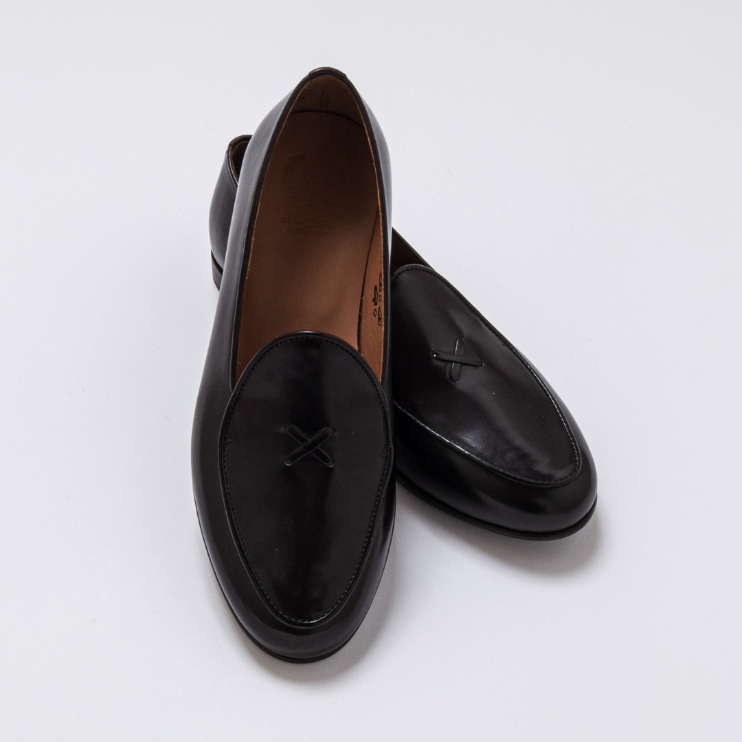 Women's Black Leather Milano Loafer