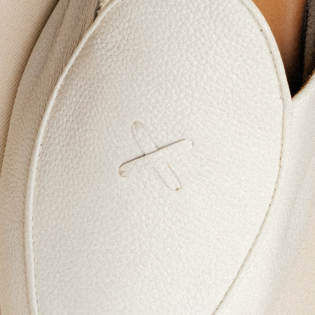 Men's Vintage White Pebbled Leather Milano Mule