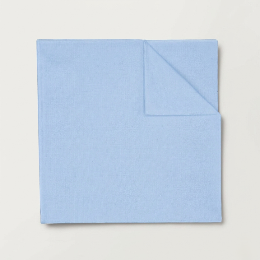 Light Blue Cotton Pocket Square