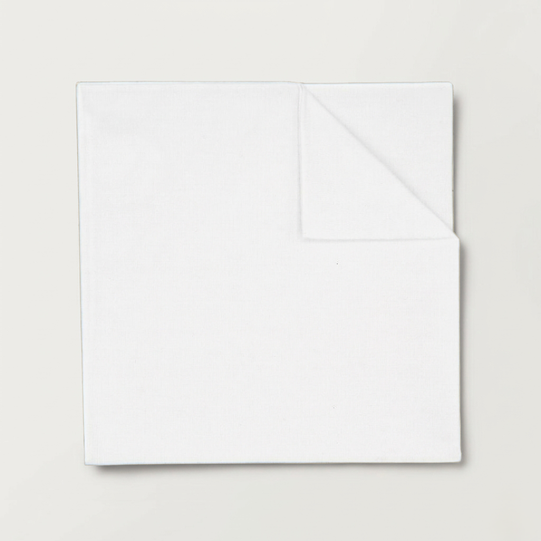 White Cotton Pocket Square