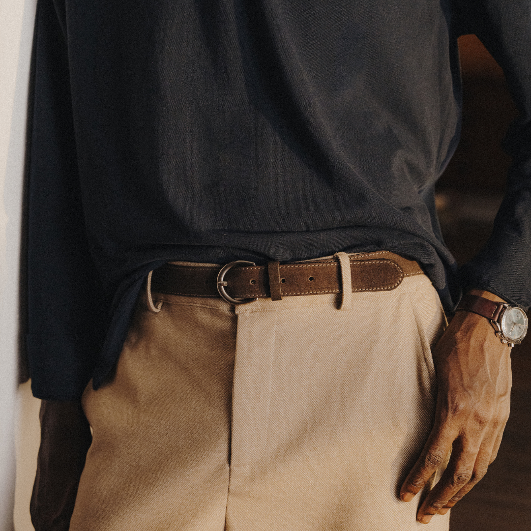 Classic Belt - Chocolate Suede