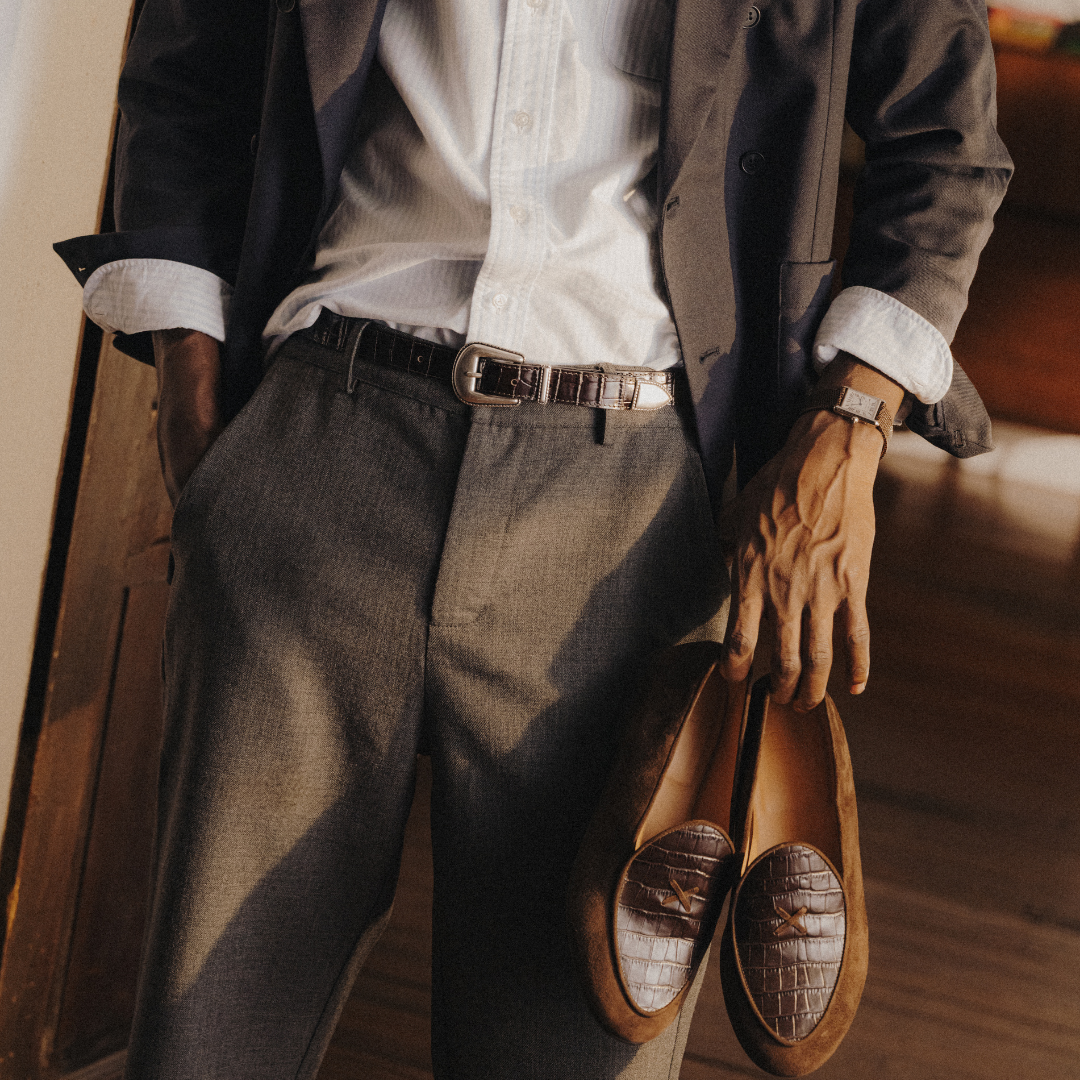 Western Belt - Dark Brown Crocco