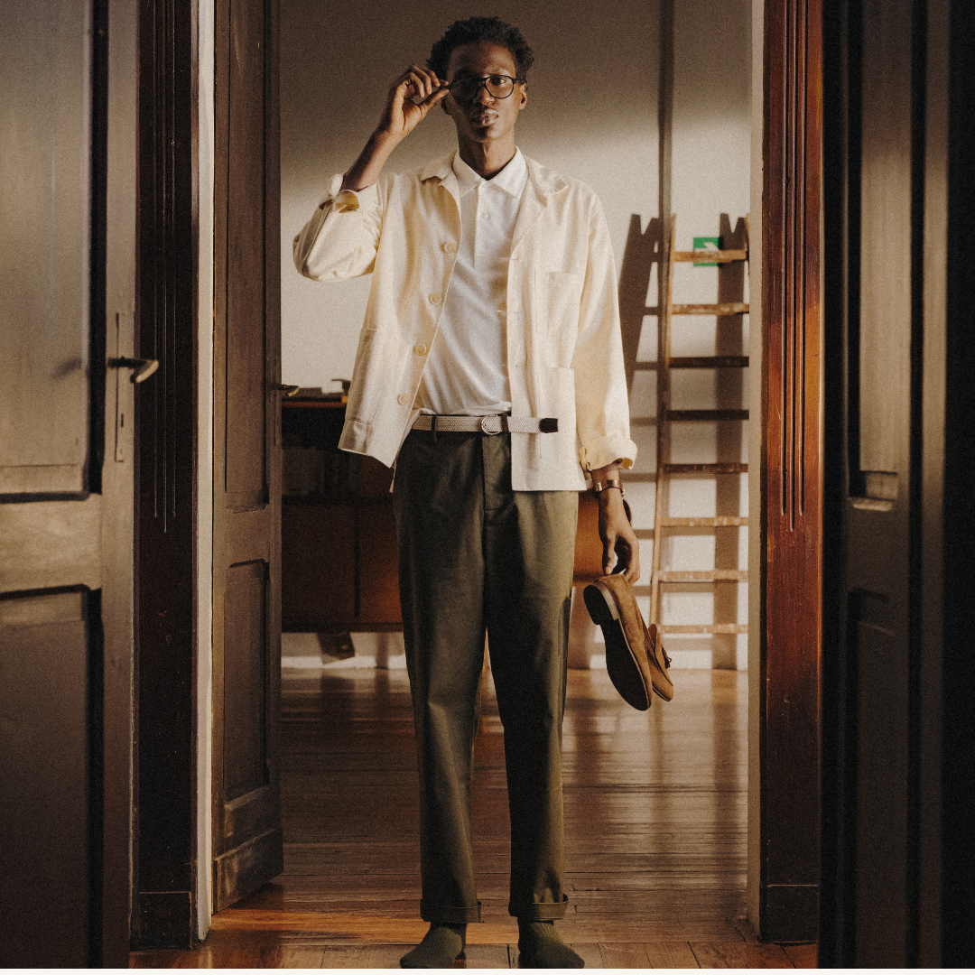 Long Sleeve Polo - Panna White