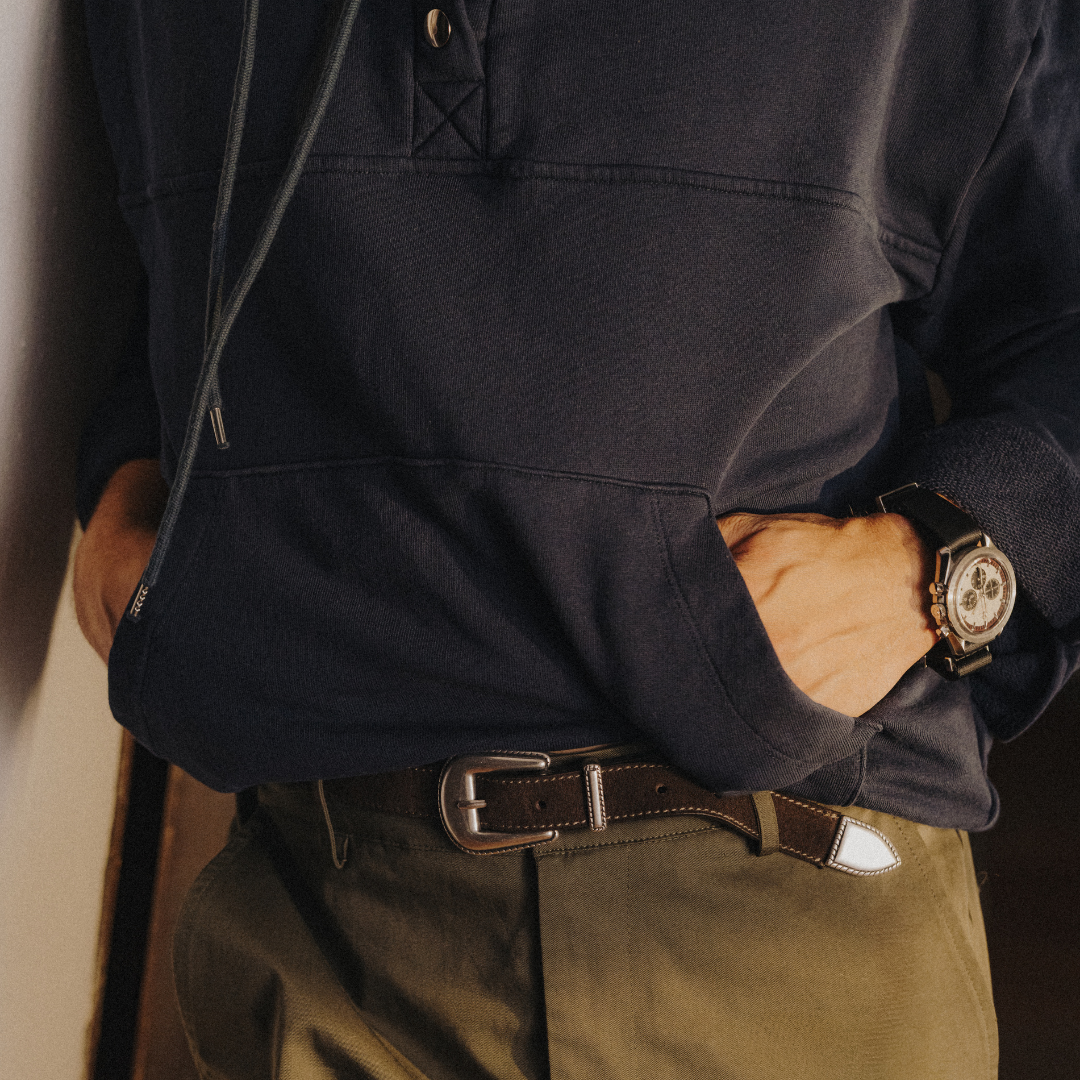 Western Belt - Chocolate Suede