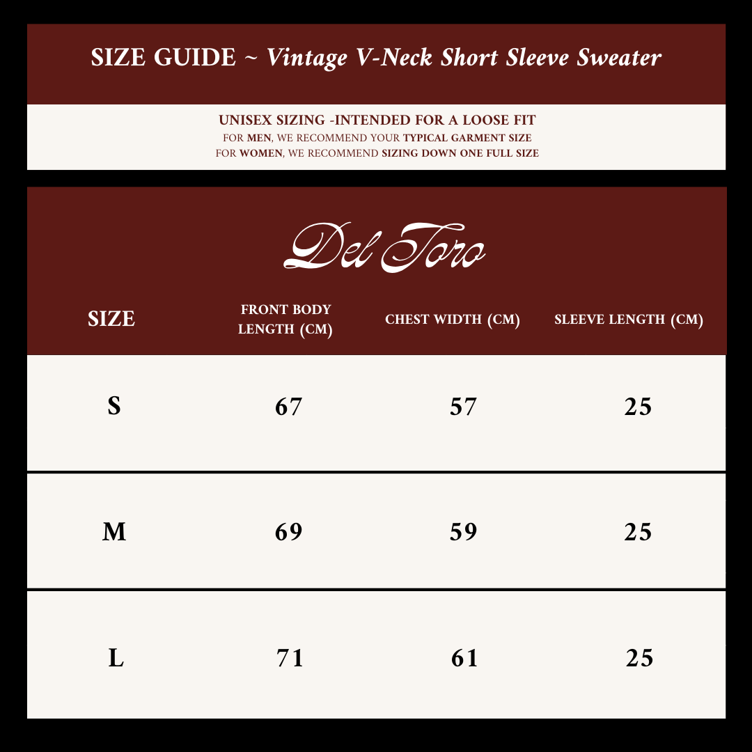 Women's Vintage Short Sleeve V-Neck Sweater - Vintage White / Burgundy