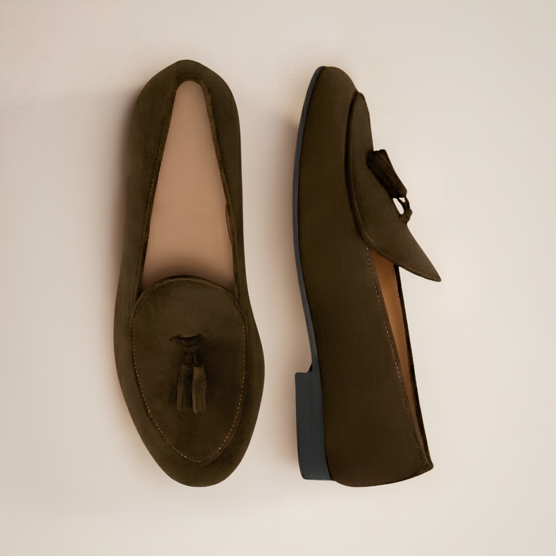 Men's Dark Brown Suede Tassel Loafer