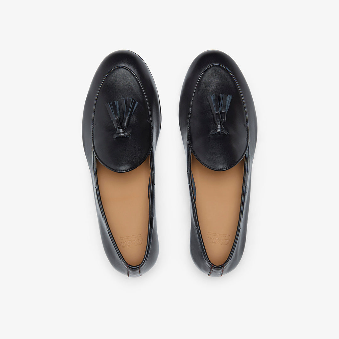 Men's Black Leather Tassel Loafer