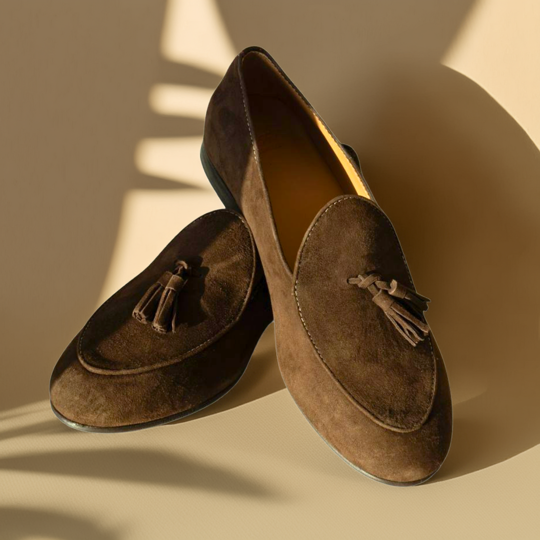 Men's Chocolate Suede Tassel Loafer