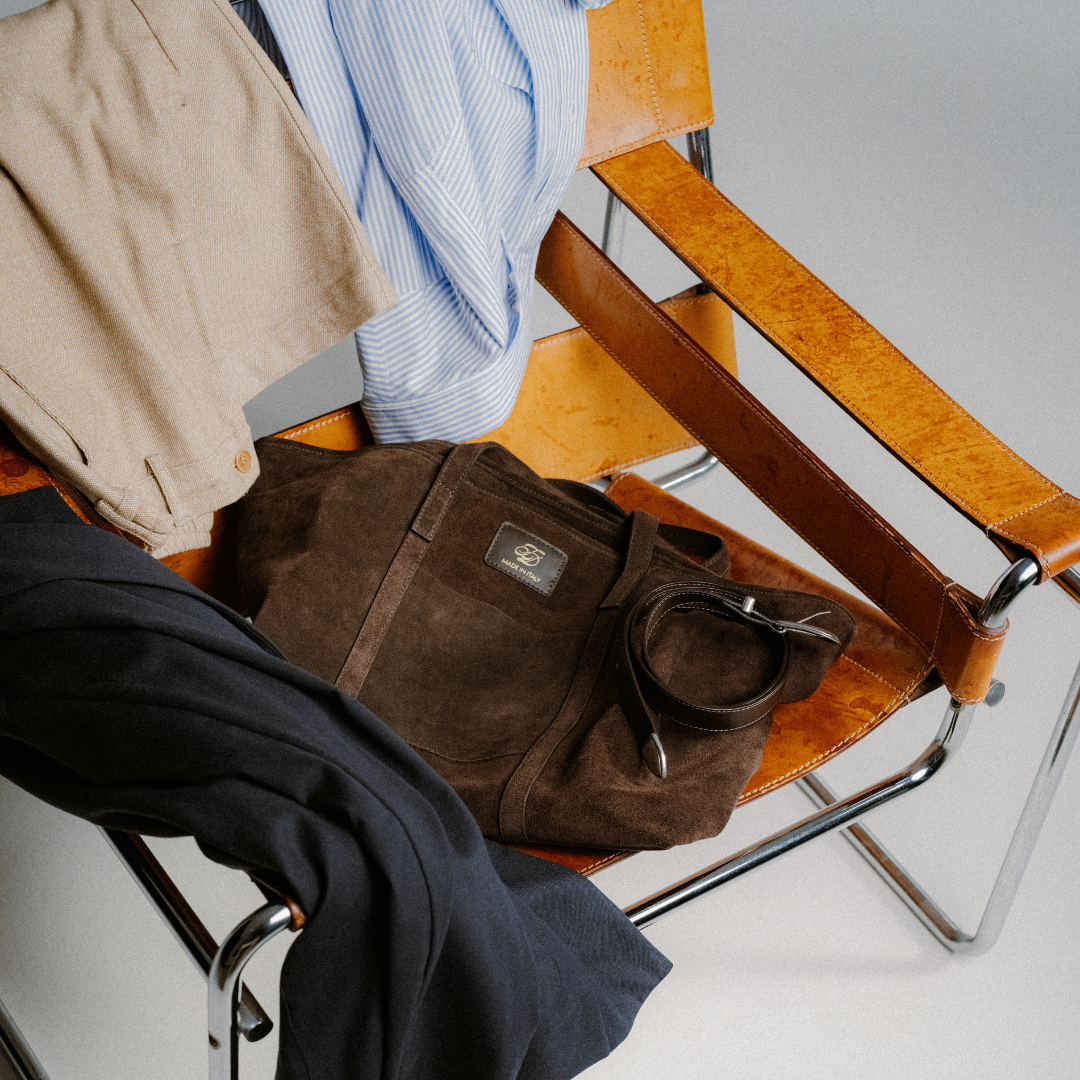Tote Bag - Brown Suede