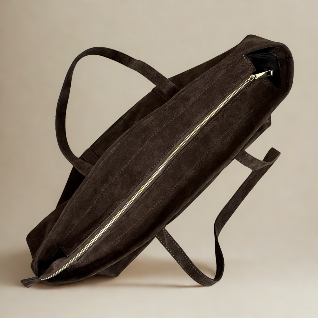 Tote Bag - Brown Suede