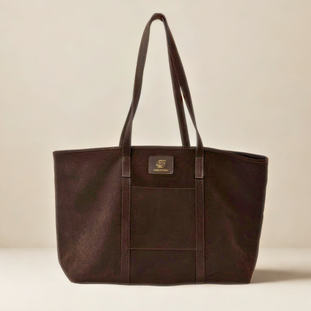 Tote Bag - Brown Suede