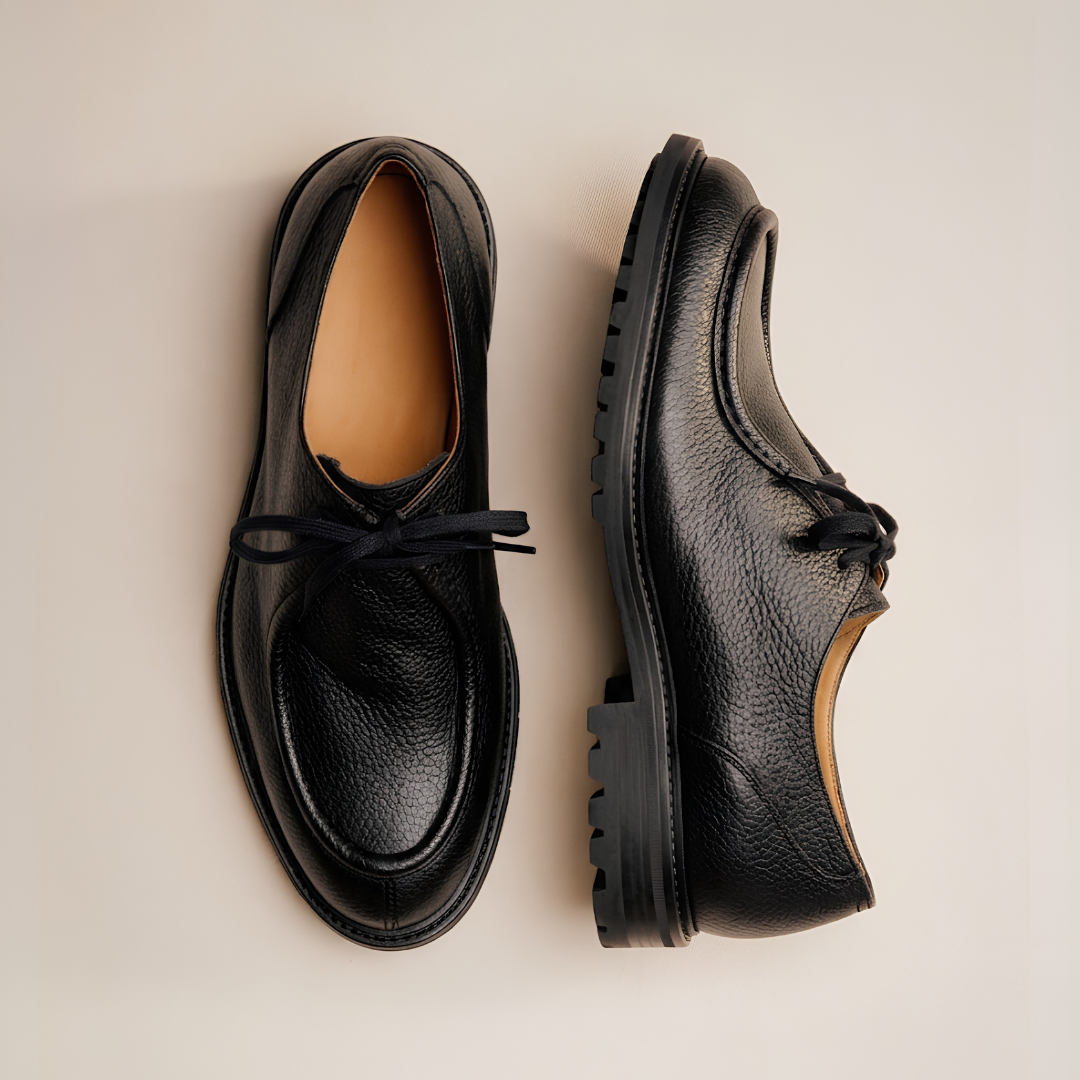 Men's Black Pebbled Leather Tuscan Moc Boot