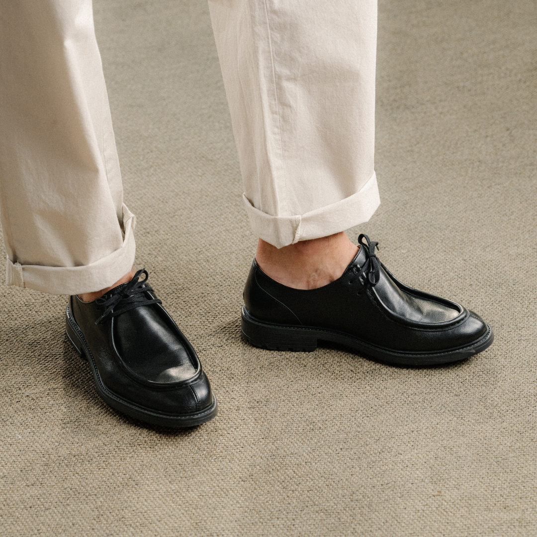 Men's Black Leather Tuscan Moc Boot
