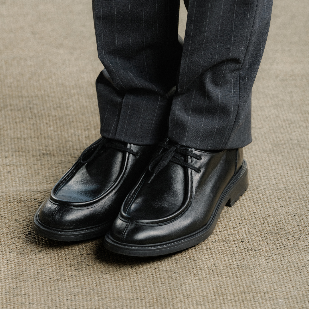 Men's Black Leather Tuscan Moc Boot