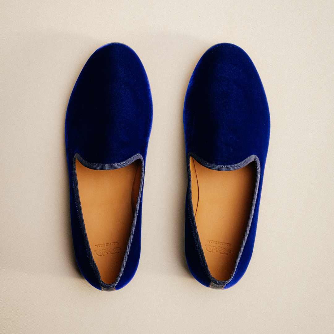 Men's Blue Velvet Slipper II